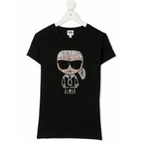 Karl Lagerfeld Kids Camiseta Karl com aplicação de cristal - Preto