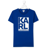Karl Lagerfeld Kids Camiseta mangas curtas com estampa de logo - Azul