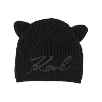 Karl Lagerfeld Kids Gorro com logo de paetês - Preto