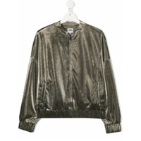 Karl Lagerfeld Kids Jaqueta bomber com logo bordado - Dourado