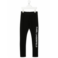Karl Lagerfeld Kids Legging com estampa de logo - Preto