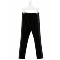 Karl Lagerfeld Kids Legging de veludo com recorte e logo - Preto