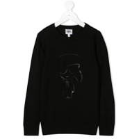 Karl Lagerfeld Kids Moletom com estampa de logo - Preto