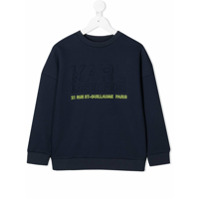 Karl Lagerfeld Kids Moletom com logo gravado - Azul