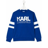 Karl Lagerfeld Kids Moletom decote careca com logo - Azul