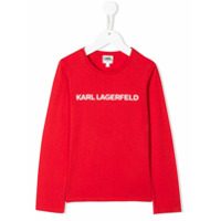 Karl Lagerfeld Kids Moletom Karl com logo - Vermelho