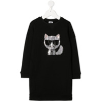 Karl Lagerfeld Kids Moletom oversized com logo - Preto