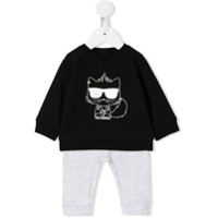 Karl Lagerfeld Kids Pijama com estampa Choupette - Preto