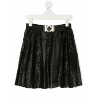 Karl Lagerfeld Kids Saia com logo na fivela - Preto