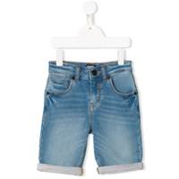 Karl Lagerfeld Kids Short jeans com barra dobrada - Azul