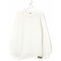 Karl Lagerfeld Kids Suéter decote careca com paetês - Branco