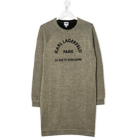 Karl Lagerfeld Kids Vestido esportivo com estampa de logo - Dourado