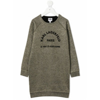 Karl Lagerfeld Kids Vestido esportivo com logo bordado - Dourado