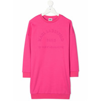 Karl Lagerfeld Kids Vestido esportivo com logo bordado - Rosa