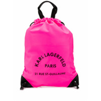 Karl Lagerfeld Mochila Rue St Guillaume com ajuste por cordão - Rosa