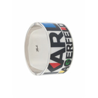 Karl Lagerfeld Pulseira color block com logo - Prateado