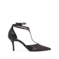 Karl Lagerfeld Sapato Pandora de couro com tira em T - Preto