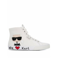 Karl Lagerfeld Tênis cano alto We Love Karl - Branco