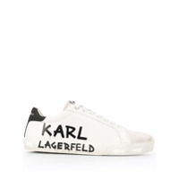 Karl Lagerfeld Tênis cano baixo com logo - Branco