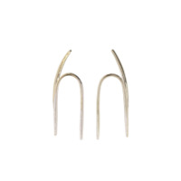 Kat Kim Par de brincos Wishbone de ouro 18k - Prateado