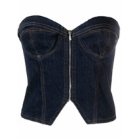 Katharine Hamnett London Blusa jeans com corset - Azul