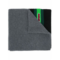 Kenzo Cachecol de tricô com patch de logo - Cinza