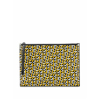 Kenzo Clutch de couro com estampa de logo - Amarelo