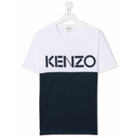 Kenzo Kids block colour logo cotton t-shirt - Branco