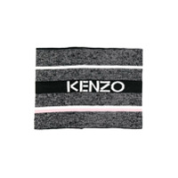 Kenzo Kids Cachecol de tricô com logo - Preto