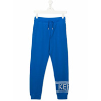 Kenzo Kids Calça esportiva com estampa de logo - Azul