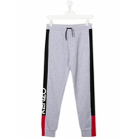 Kenzo Kids Calça esportiva com estampa de logo - Cinza