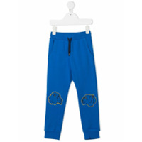 Kenzo Kids Calça esportiva com logo bordado - Azul