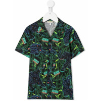 Kenzo Kids Camisa mangas curtas com logo - Preto