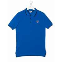 Kenzo Kids Camisa polo com logo bordado - Azul