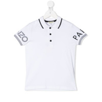 Kenzo Kids Camisa polo mangas curtas com logo - Branco