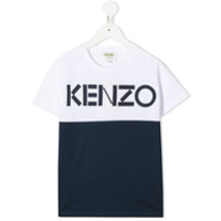 Kenzo Kids Camiseta color block com logo - Branco