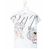 Kenzo Kids Camiseta com animal print - Branco