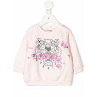 Kenzo Kids Camiseta com bordado de tigre - Rosa