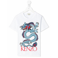 Kenzo Kids Camiseta com estampa de dragão - Branco