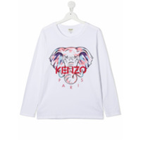 Kenzo Kids Camiseta com estampa de elefante - Branco