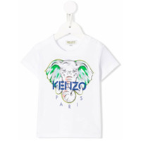 Kenzo Kids Camiseta com estampa de logo de elefante - Branco