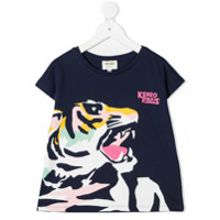 Kenzo Kids Camiseta com estampa de logo de tigre - Azul