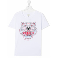 Kenzo Kids Camiseta com estampa de logo de tigre - Branco