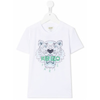 Kenzo Kids Camiseta com estampa de logo de tigre - Branco