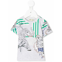 Kenzo Kids Camiseta com estampa de selva - Cinza