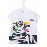 Kenzo Kids Camiseta com estampa gráfica de tigre - Branco