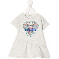Kenzo Kids Camiseta com logo bordado - Cinza
