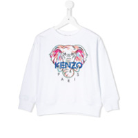 Kenzo Kids Camiseta com logo de elefante bordado - Branco