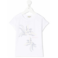 Kenzo Kids Camiseta de algodão com estampa - Branco