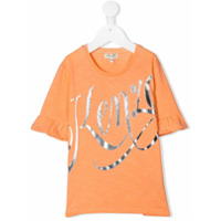 Kenzo Kids Camiseta de algodão com estampa de logo - Laranja